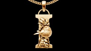 3D Letter I pendant