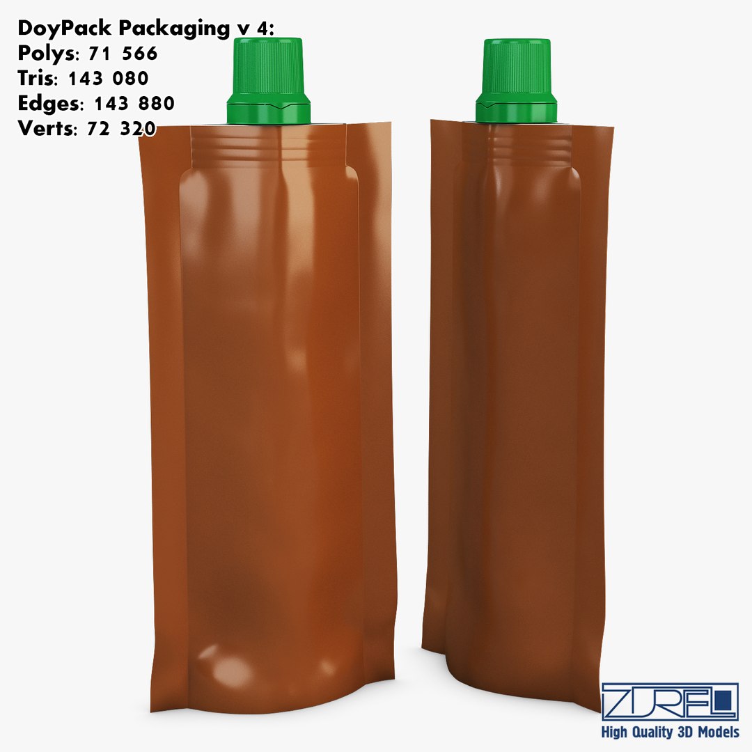 Package collection. Дойпаки. Doy Pack 3d model.