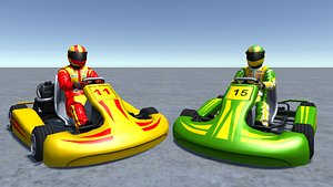 2 Low Poly Karts With Player Pack 6
