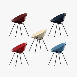3D Vintage metal chairs model