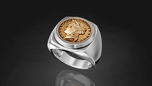 coin luxury jewelry ring