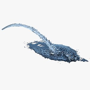 Arch Fountain animation with variable flow rising on side at 30deg - Duration of 20s at 30fps 3D model