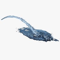 Arch Fountain animation with variable flow rising on side at 30deg - Duration of 20s at 30fps