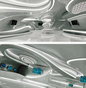 3D sci-fi futuristic room exhibition model