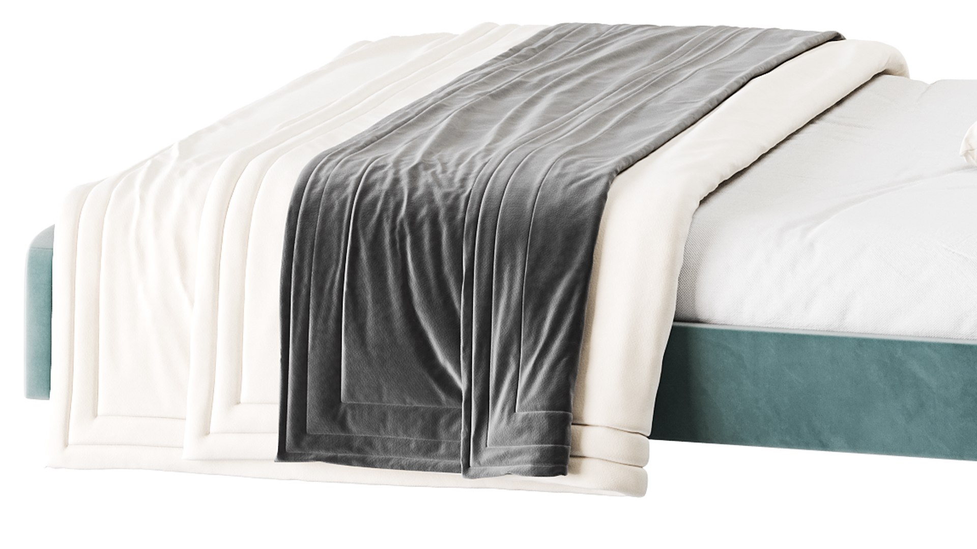3D Emmerson Upholstered Low Rise Bed Frame - TurboSquid 2223695