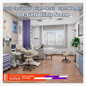 Gynecology Clinic Scene-Hospital Interior model