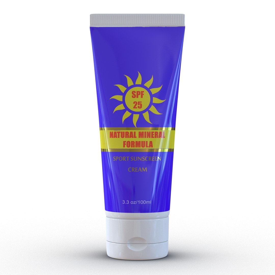 3d Model Sunscreen Tube Generic 2