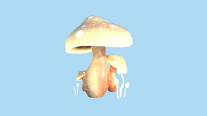 3D Fantasy Mushroom A04 Orange - Scene Backdrop Design model