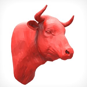 bull head polygonal 3D model