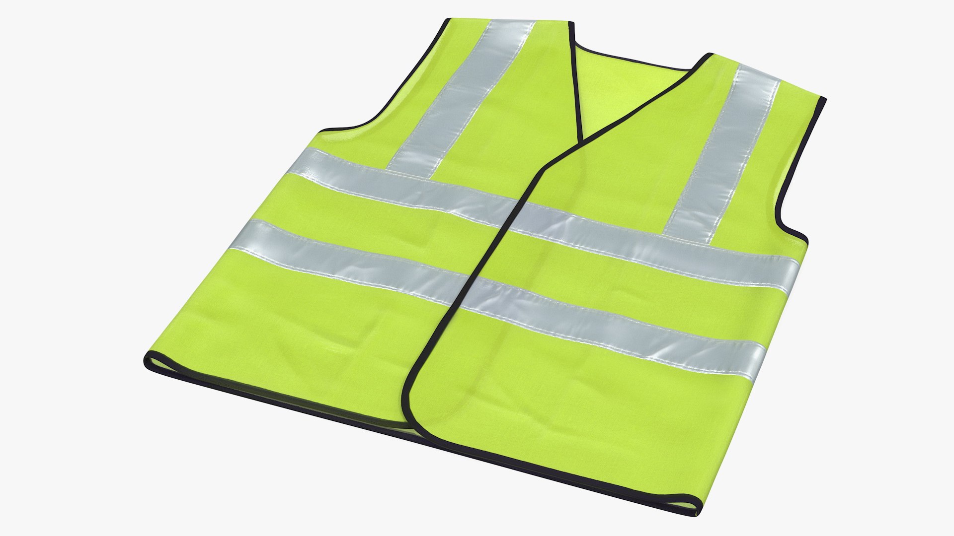 Yellow Hi Vis Safety Vest 3D model preview