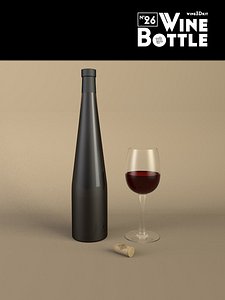 3d bottle 26 wine