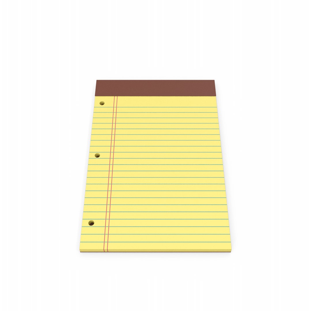 3D Legal Pad With Holes TurboSquid 1848316