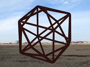 3D Wireframe Shape Tetrakis Hexahedron model