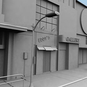 HD Down town buildings 03 Untextured