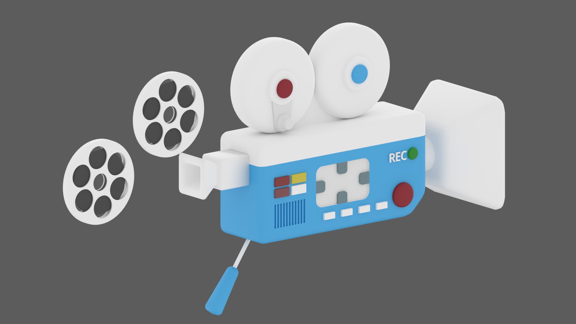 Cartoon Movie Camera Model - TurboSquid 1837472