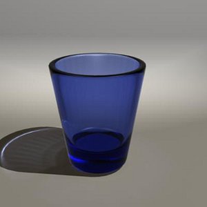 3d model cobalt blue shotglass