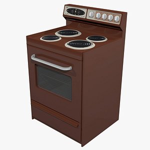 3D stove oven vintage model
