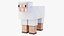 Modelo 3D de Ovelha do Minecraft com Rig, Pronto para Jogos em 4K PBR
