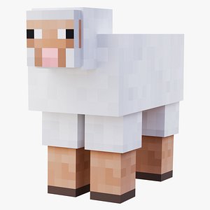 3D Minecraft Sheep Rigged 3D Model Game Ready 4K PBR
