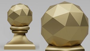 Geometric Brass Finial 3D model 3D model