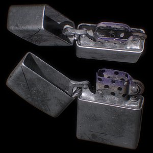 Lighter USA RUS - STEEL BRONZE GOLD 3D model