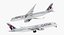3D модель Airbus A350-800 Qatar Rigged
