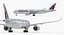 3D модель Airbus A350-800 Qatar Rigged