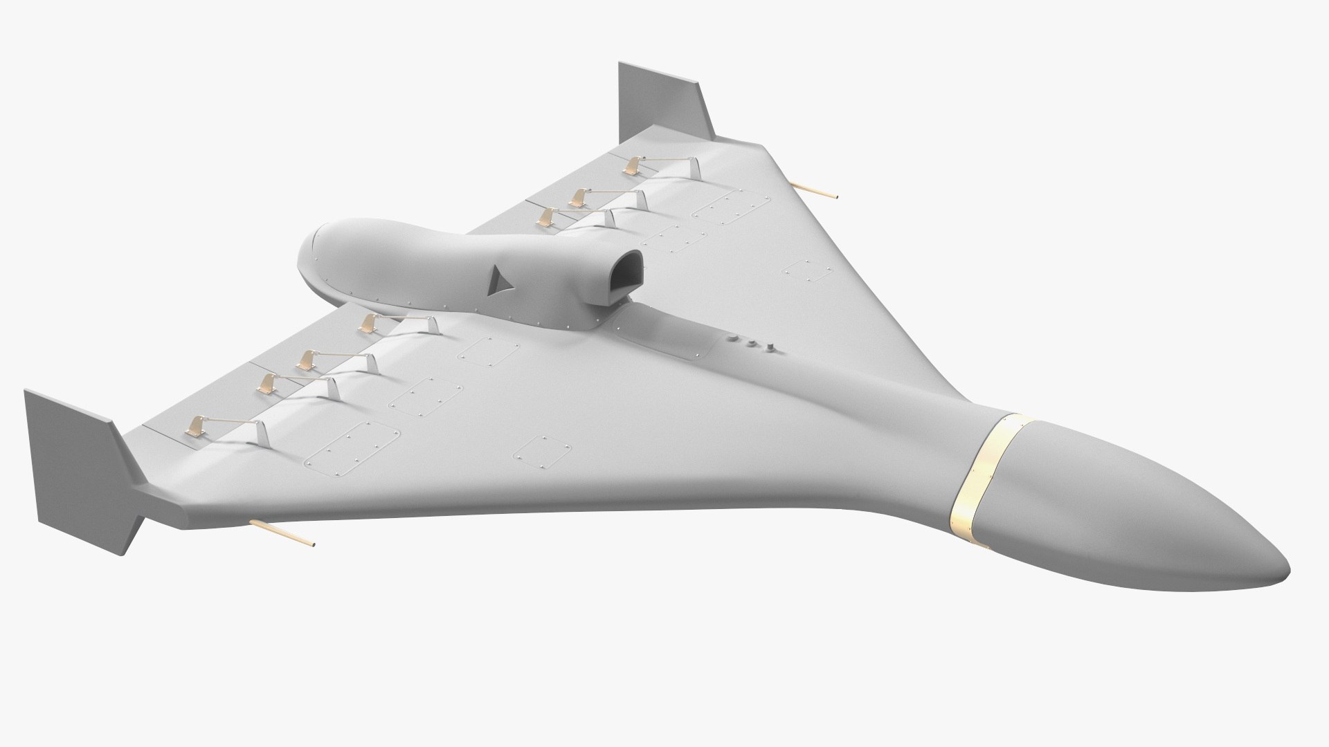 Grey Kamikaze Drone Rigged 3D model preview