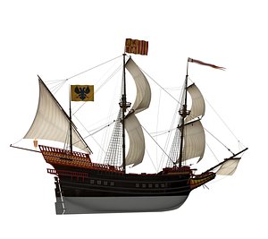 3d spanish galleon ship model