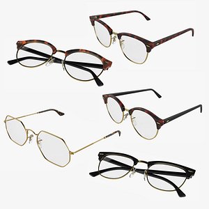 3D Classic Reading Glasses Set model