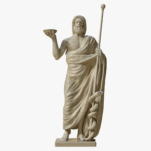 Asclepius Marble Sculpture 3D model