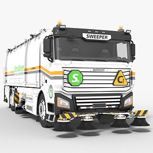Electric Road Sweeper Truck Blend 3D model