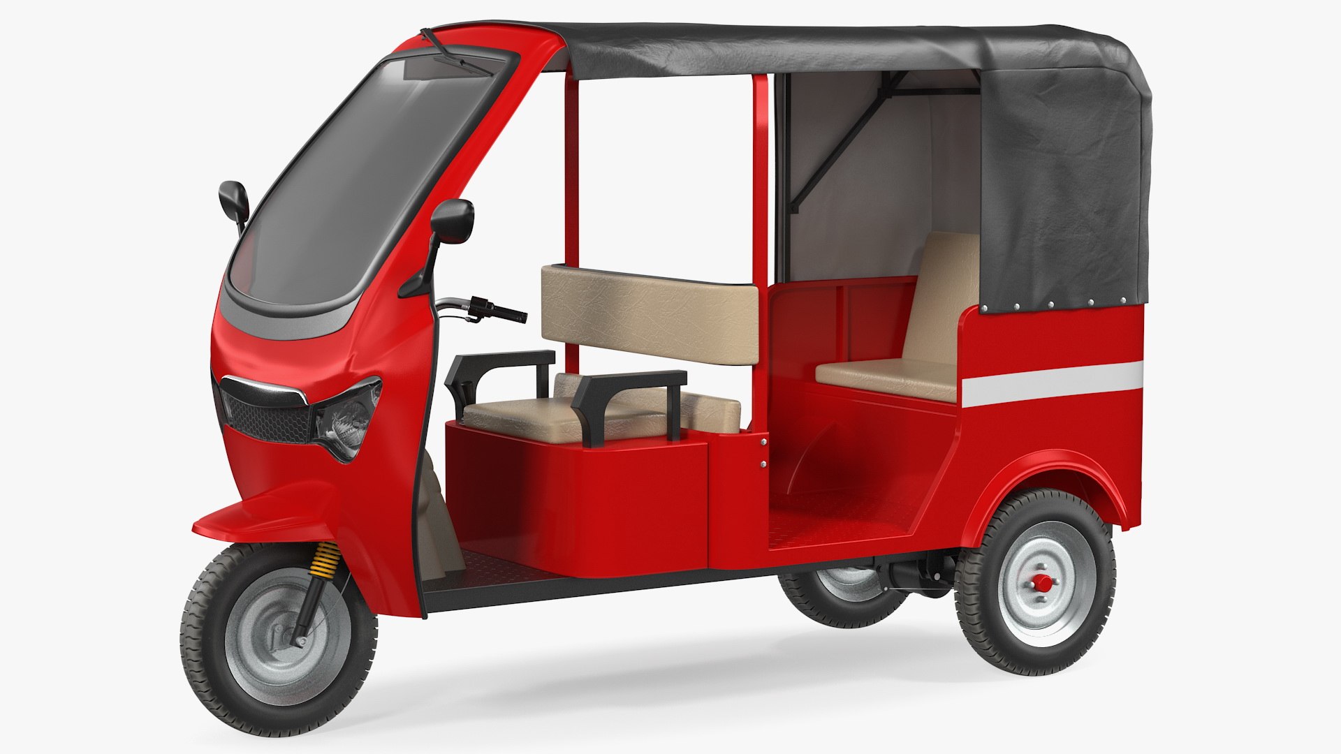 Electric Passenger Tricycle Rickshaw 3D model preview