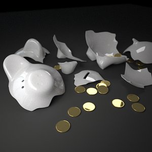 c4d piggy bank coin