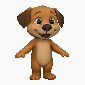 High-Quality Realistic Cute Cartoon Dog 3D model
