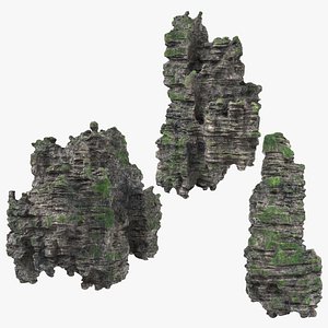 Rock Cliff Shape Collection 3D