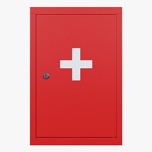 3D Red Medicine Cabinet model