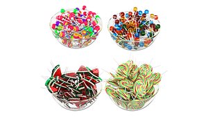 Glass bowl with lollipops