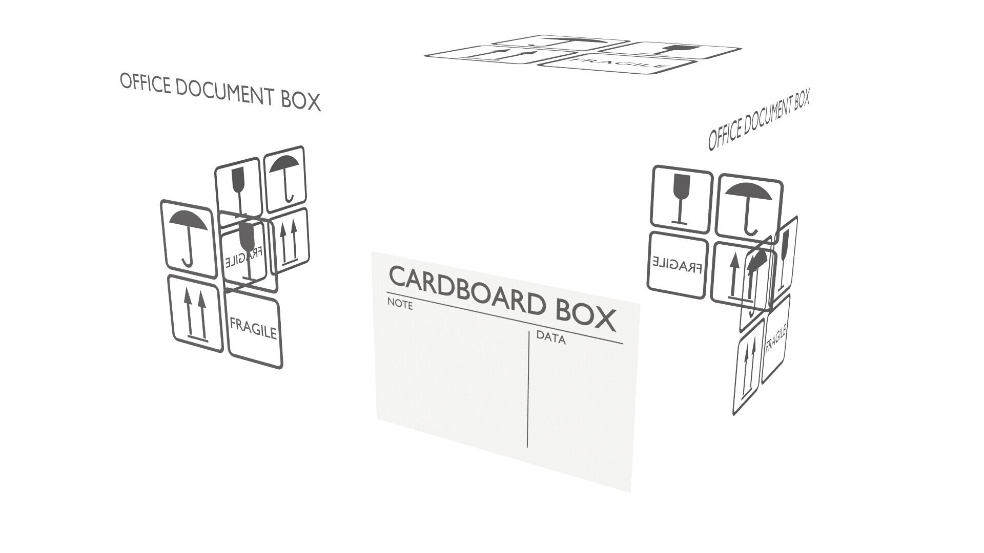Office Cardboard Box 2 3D TurboSquid 2096884