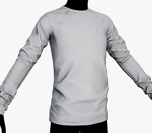 White Long Sleeve T-Shirt model
