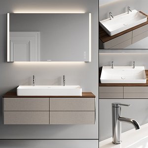 3D Duravit XSquare Vanity Unit Set 3