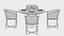 Table Maz avec 4 chaises en corde