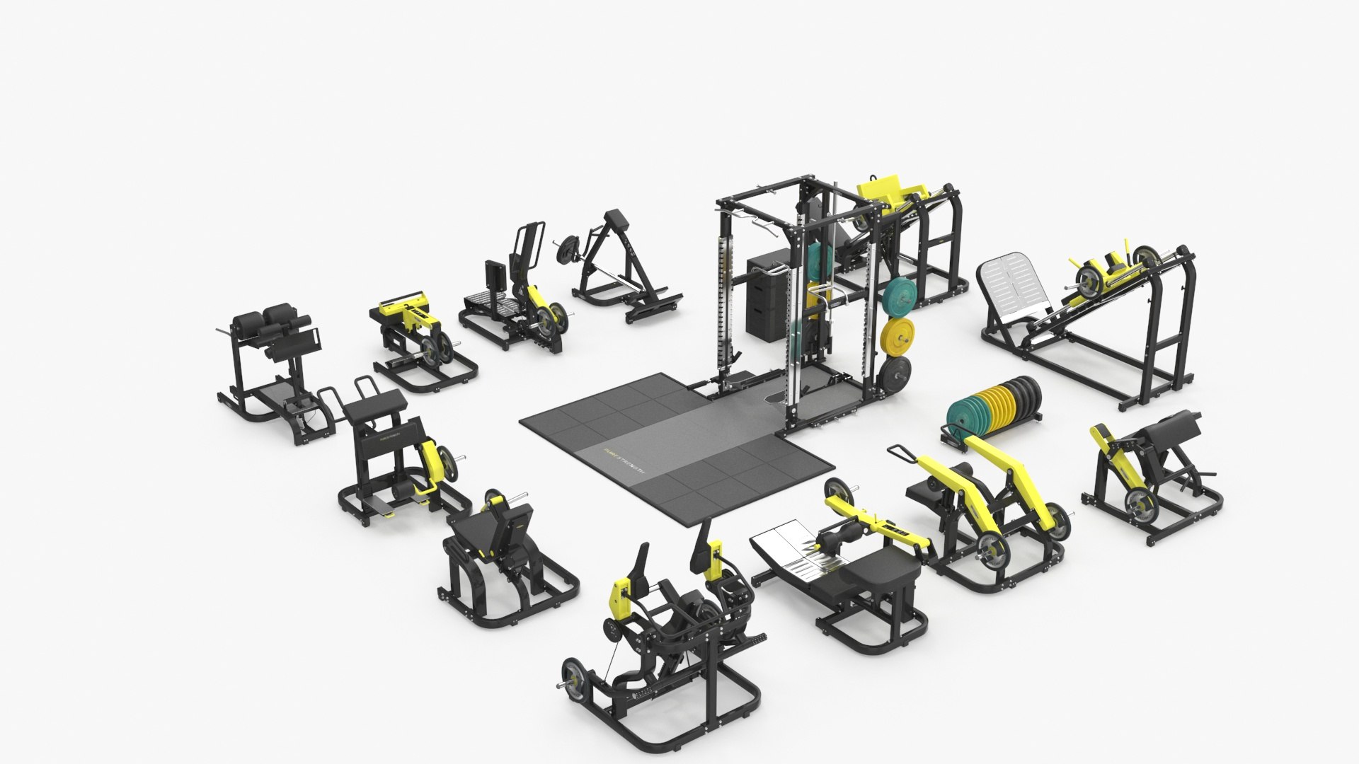 Technogym Pure Adjustable Bench - 3D Model by frezzy