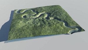 3d model river valley terrain