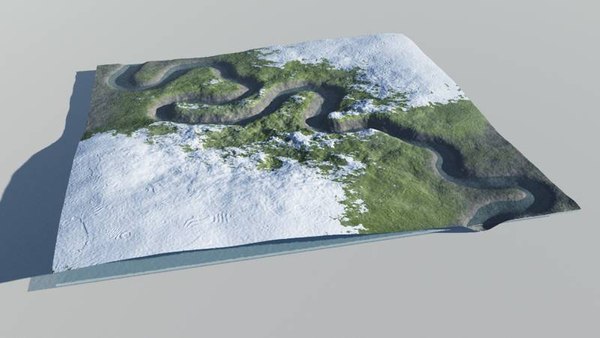 3d model river valley terrain