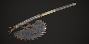 Post-apocalyptic Sawblade Axe