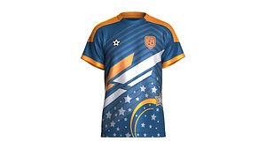3D Men Sublimation Athletic Soccer Jersey Player-21 model