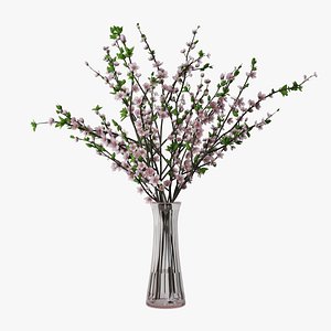 plum branches vase 3D model