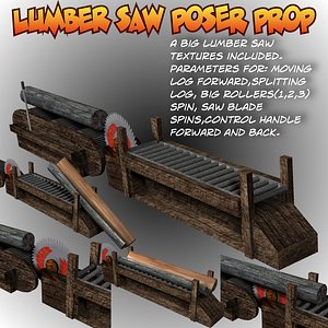 lumbersaw lumber saw 3d model