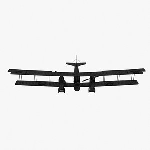 3D model Vintage Multimotor Biplane GOT4 - 3D Model GLB
